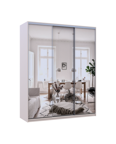 Kleiderschrank Doros City Light Schiebetüren Kaschmir mit Spiegel 3 Türen 180x60x225 (80736374)
