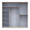 Kleiderschrank Doros City Light Schiebetüren Kaschmir mit Spiegel 3 Türen 225x60x225 (80736386)