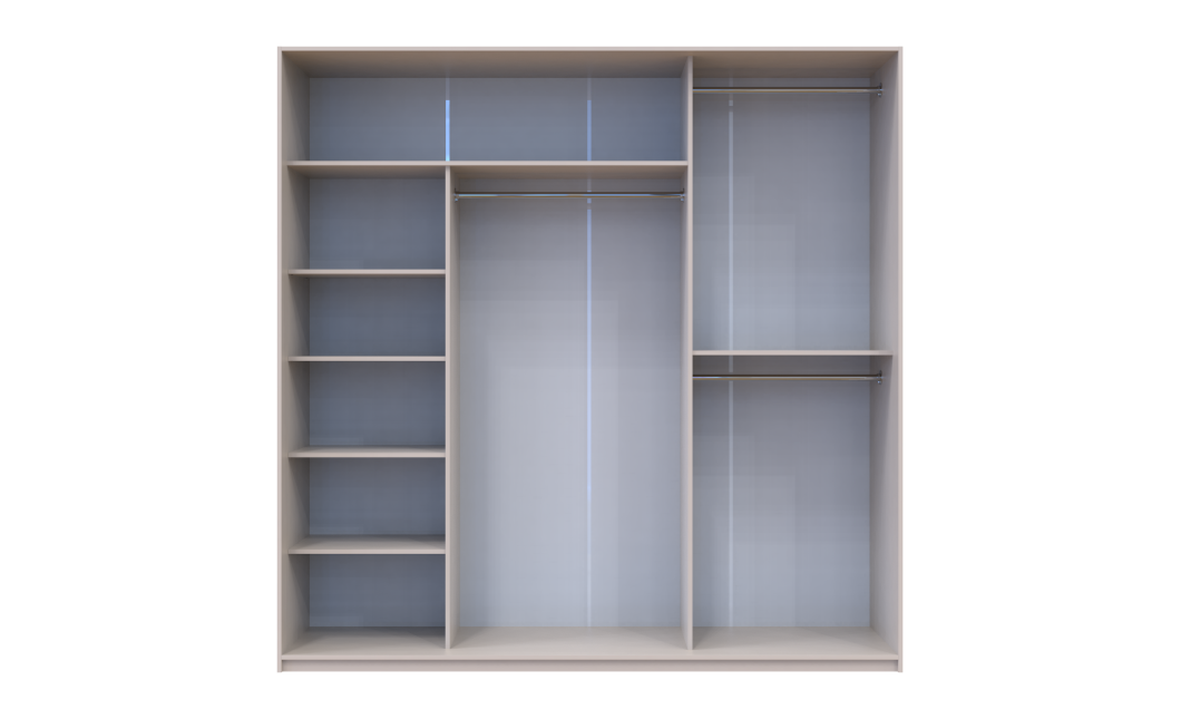 Kleiderschrank Doros City Light Schiebetüren Kaschmir mit Spiegel 3 Türen 225x60x225 (80736386)