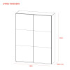 Kleiderschrank Doros G-Caiser Schiebetüren Ewok Eiche mit Glas 180x60x240 (80737752)
