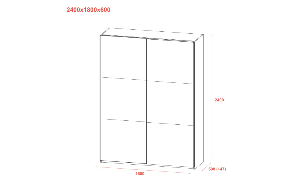 Kleiderschrank Doros G-Caiser Schiebetüren Ewok Eiche mit Glas 180x60x240 (80737752)