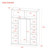 Kleiderschrank Doros G-Caiser Schiebetüren Ewok Eiche mit Glas 180x60x240 (80737752)