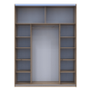 Kleiderschrank Doros G-Caiser Schiebetüren Ewok Eiche mit Glas 180x60x240 (80737752)
