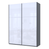 Kleiderschrank Doros G-Caiser Schiebetüren Graphitgrau / Weiß 2 Türen 180x60x240 (44900263)