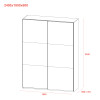 Kleiderschrank Doros G-Caiser Schiebetüren Graphitgrau / Weiß 2 Türen 180x60x240 (44900263)