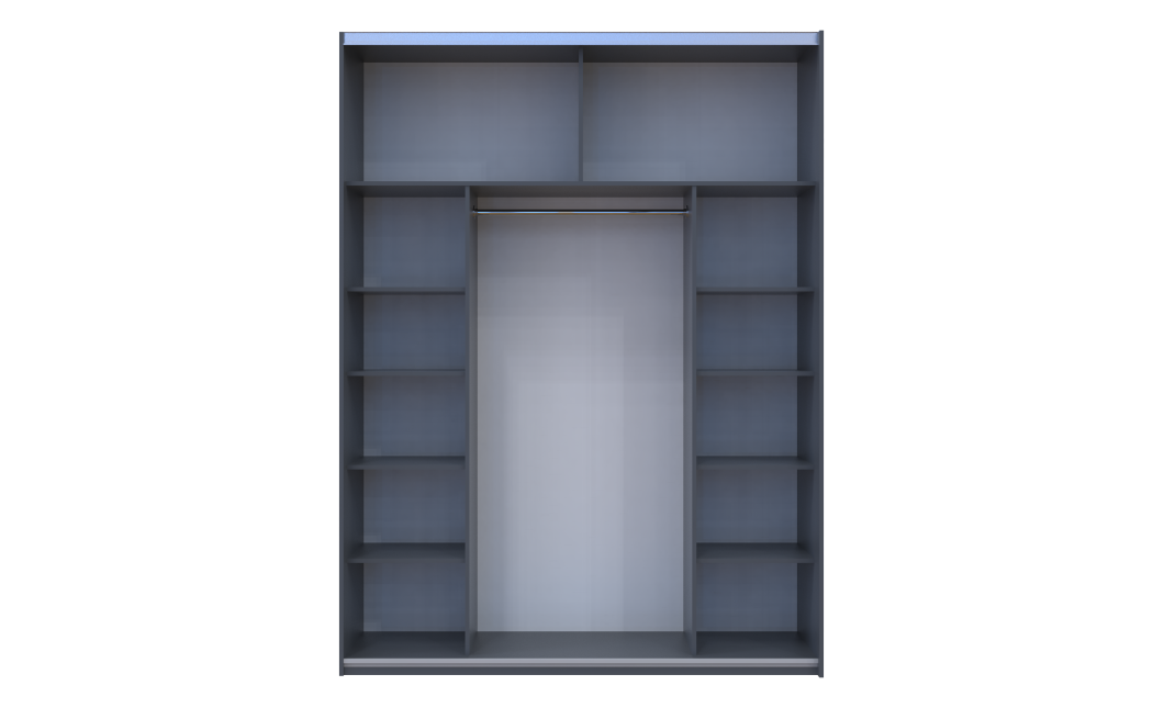 Kleiderschrank Doros G-Caiser Schiebetüren Graphitgrau / Weiß 2 Türen 180x60x240 (44900263)