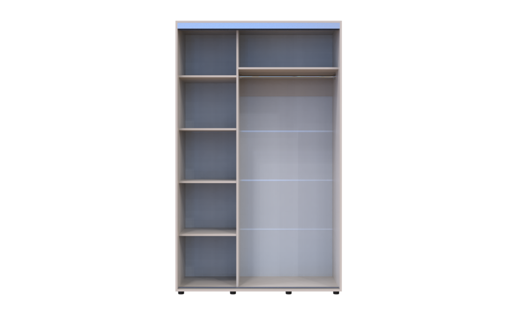 Kleiderschrank Doros Sigma Slim Schiebetüren Kaschmir 2 Türen 130x60x214.4 (42005456)