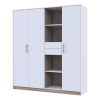 Drehtürenschrank Doros Austin Weiß / Sonoma Eiche 3 Türen 2 Schubladen 178,8x51x205 (80737753)