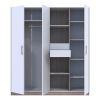Drehtürenschrank Doros Austin Weiß / Sonoma Eiche 3 Türen 2 Schubladen 178,8x51x205 (80737753)