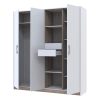 Drehtürenschrank Doros Austin Weiß / Sonoma Eiche 3 Türen 2 Schubladen 178,8x51x205 (80737753)