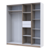 Drehtürenschrank Doros Austin Weiß / Sonoma Eiche 3 Türen 2 Schubladen 178,8x51x205 (80737753)