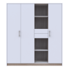 Drehtürenschrank Doros Austin Weiß / Sonoma Eiche 3 Türen 2 Schubladen 178,8x51x205 (80737753)