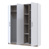 Drehtürenschrank Doros Austin Weiß / Sonoma Eiche 3 Türen 161x51x205 (80737754)
