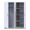 Drehtürenschrank Doros Austin Weiß / Sonoma Eiche 3 Türen 161x51x205 (80737754)
