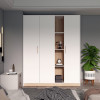 Drehtürenschrank Doros Austin Weiß / Sonoma Eiche 3 Türen 161x51x205 (80737754)