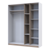 Drehtürenschrank Doros Austin Weiß / Sonoma Eiche 3 Türen 161x51x205 (80737754)