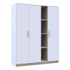 Drehtürenschrank Doros Austin Weiß / Sonoma Eiche 3 Türen 161x51x205 (80737754)