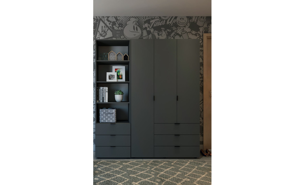 Säulenschrank Doros Gelar Graphitgrau 60x49,5x203,4 (41516132)