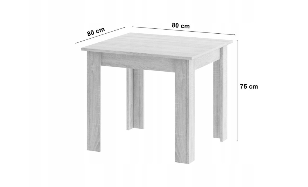 Tisch NP 80x80 Artisan Eiche + Schwarz (100155041)