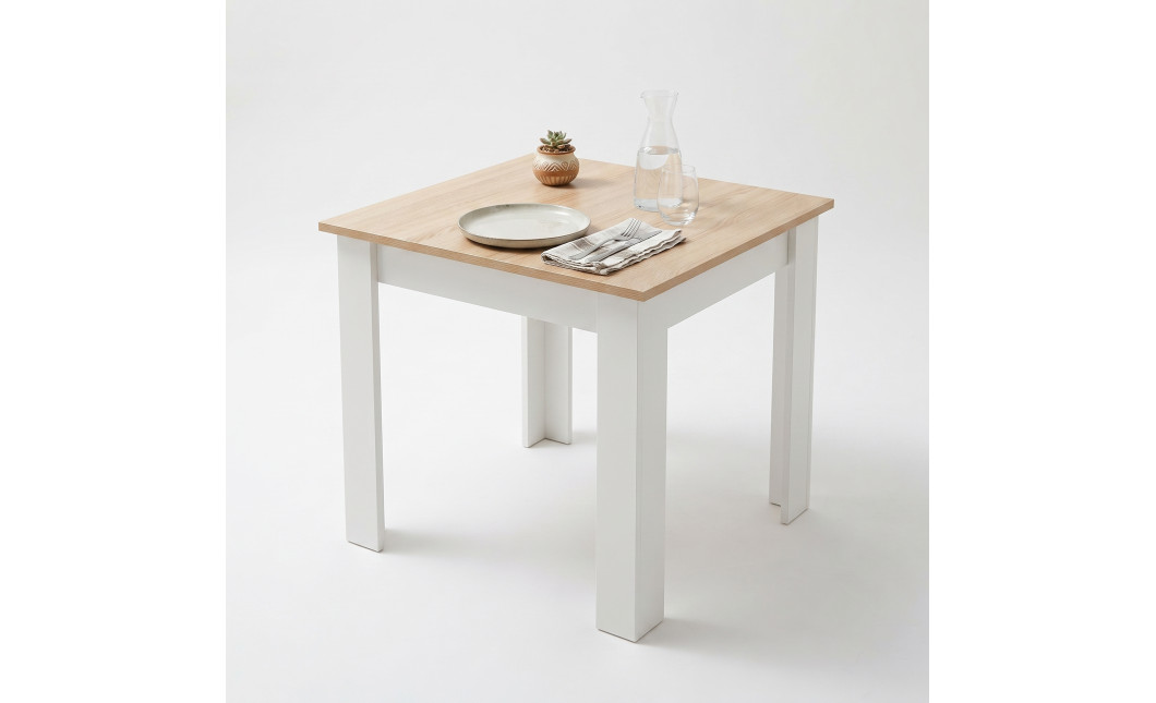 Tisch NP 80x80 Sonoma Eiche + Weiß (100153851)