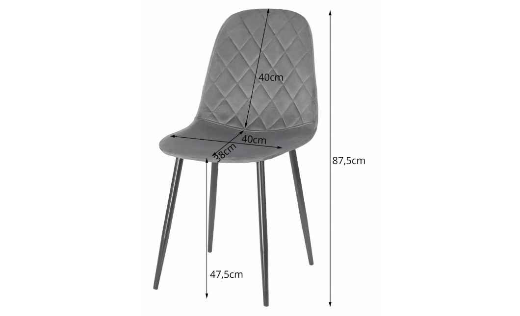 Stuhl ASTI Samt Dunkelgrau (10035361)