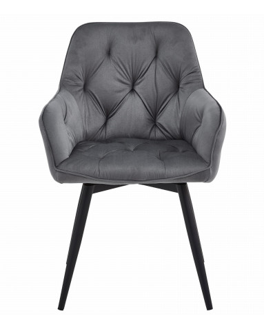 Stuhl JORK360 Samt Dunkelgrau/Schwarz (10039641)