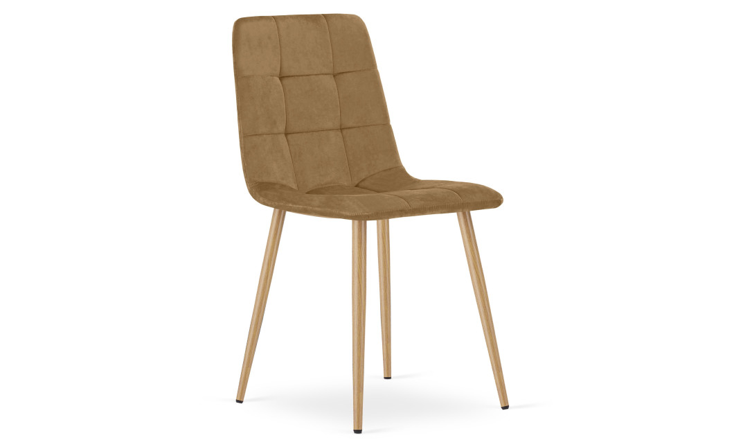 Stuhl KARA Samt Braun/Holzfarbe (10040401)