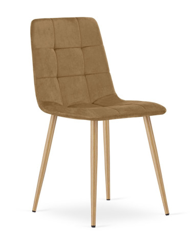 Stuhl KARA Samt Braun/Holzfarbe (10040401)