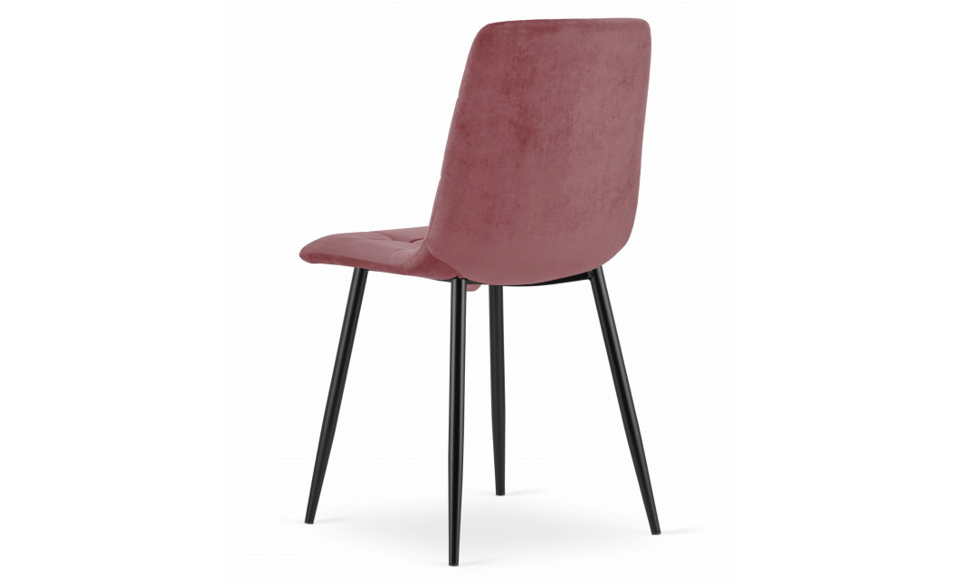 Stuhl KARA Samt Rosa/Schwarze Beine (10039081)