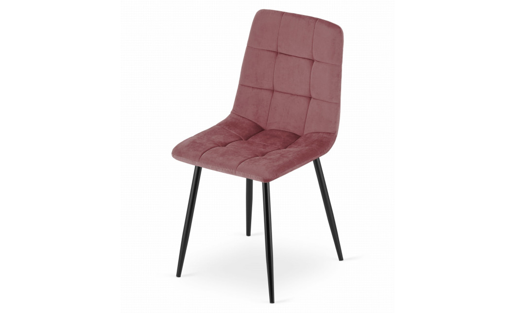 Stuhl KARA Samt Rosa/Schwarze Beine (10039081)