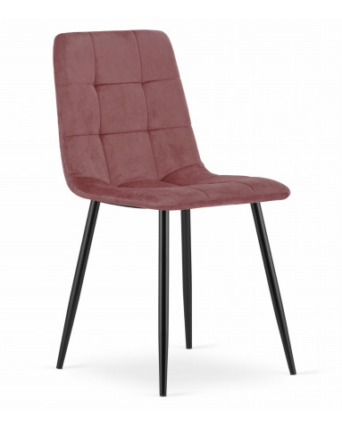 Stuhl KARA Samt Rosa/Schwarze Beine (10039081)