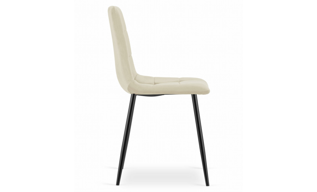 Stuhl KARA Samt Hellbeige/Schwarze Beine (10038721)