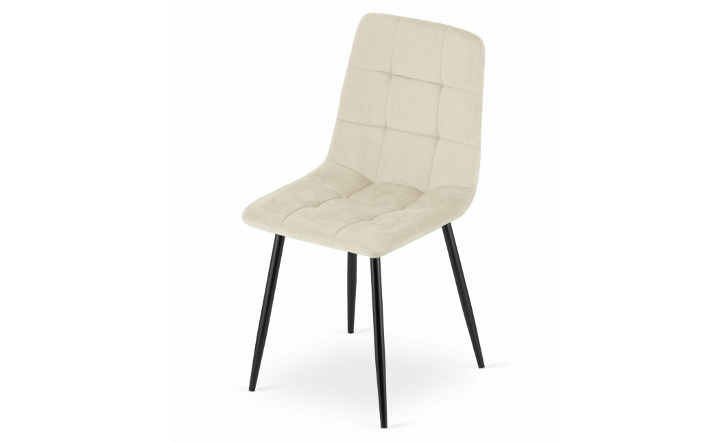 Stuhl KARA Samt Hellbeige/Schwarze Beine (10038721)