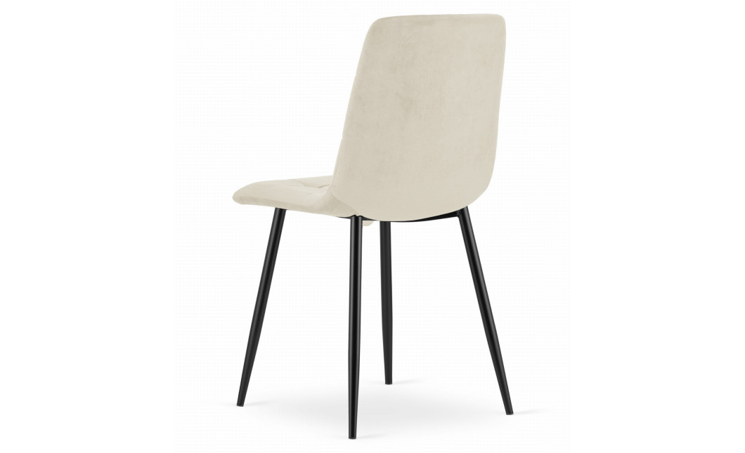 Stuhl KARA Samt Hellbeige/Schwarze Beine (10038721)