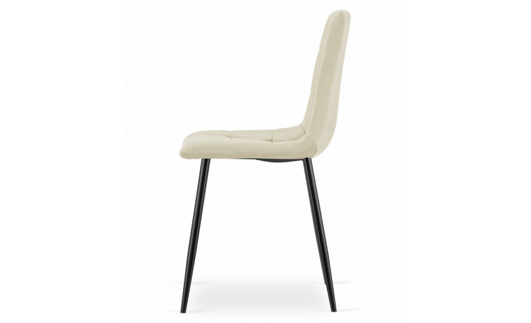 Stuhl KARA Samt Hellbeige/Schwarze Beine (10038721)