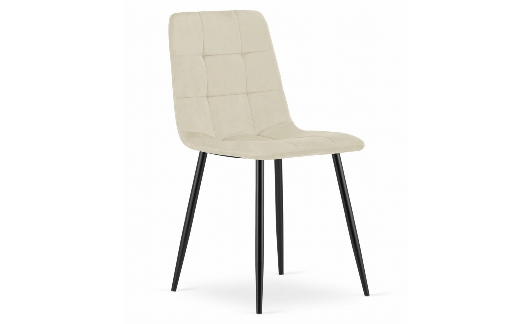 Stuhl KARA Samt Hellbeige/Schwarze Beine (10038721)