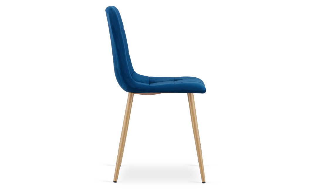 Stuhl KARA Samt Dunkelblau/Holzfarbe (10040381)