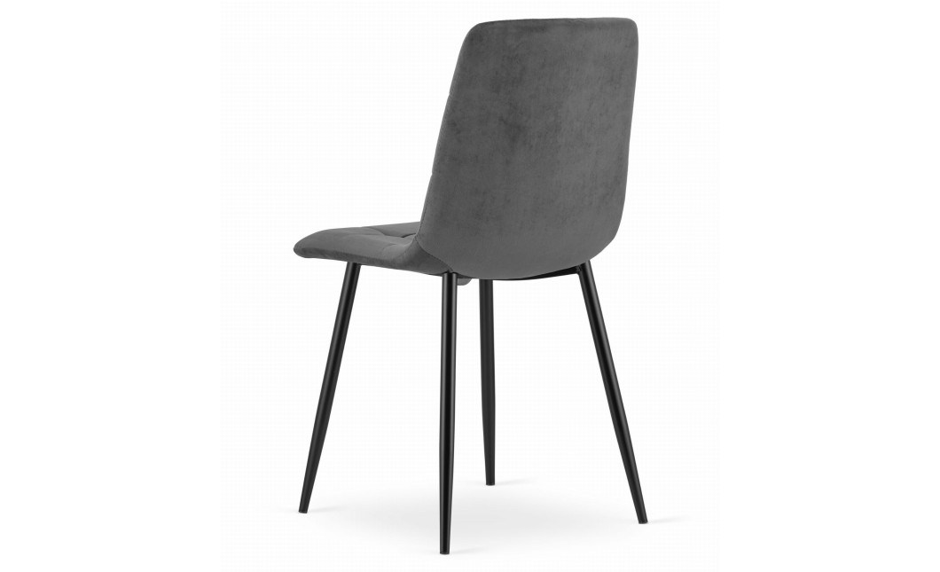 Stuhl KARA Samt Dunkelgrau/Schwarze Beine (10036861)