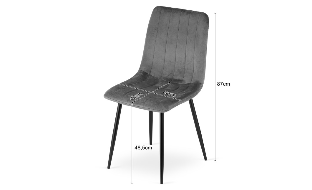 Stuhl LAVA Samt Braun/Schwarze Beine (10040811)