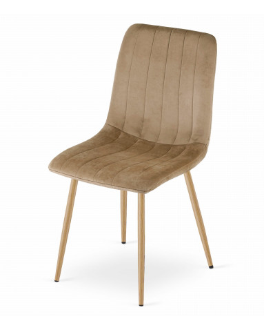 Stuhl LAVA Samt Braun/Holzfarbe (10039201)
