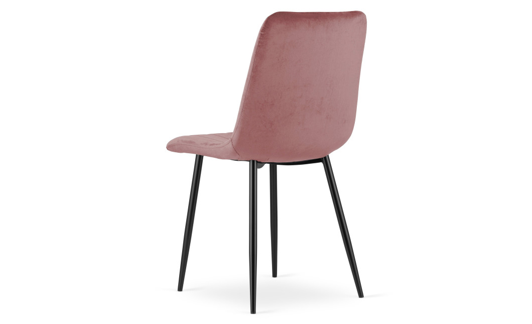 Stuhl LAVA Samt Rosa/Schwarze Beine (10040801)