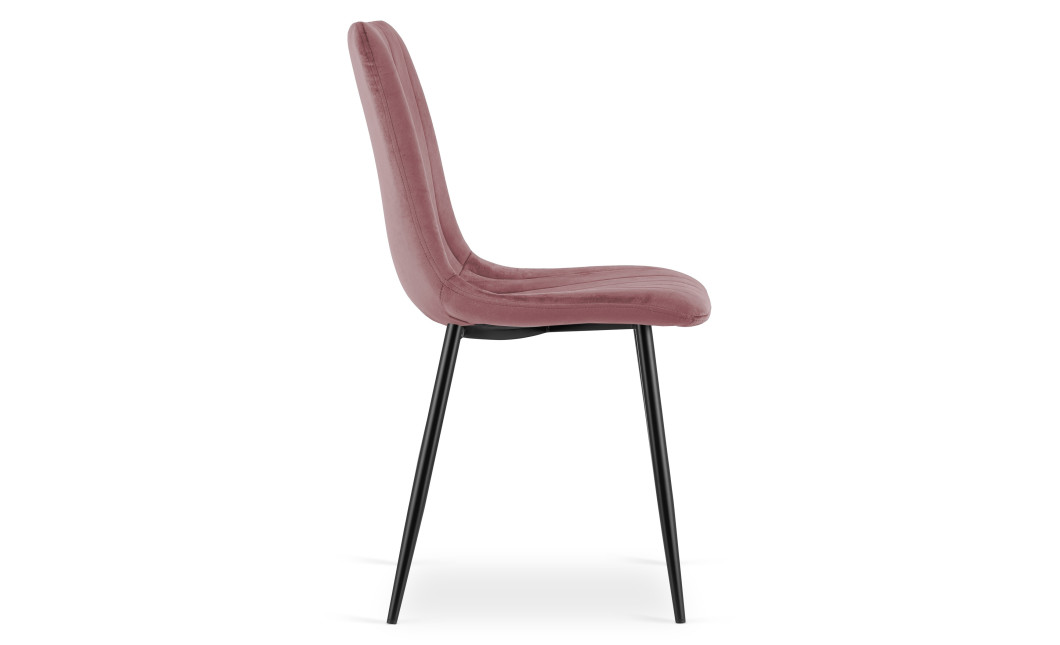 Stuhl LAVA Samt Rosa/Schwarze Beine (10040801)