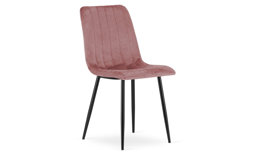Stuhl LAVA Samt Rosa/Schwarze Beine (10040801)