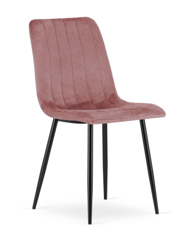 Stuhl LAVA Samt Rosa/Schwarze Beine (10040801)