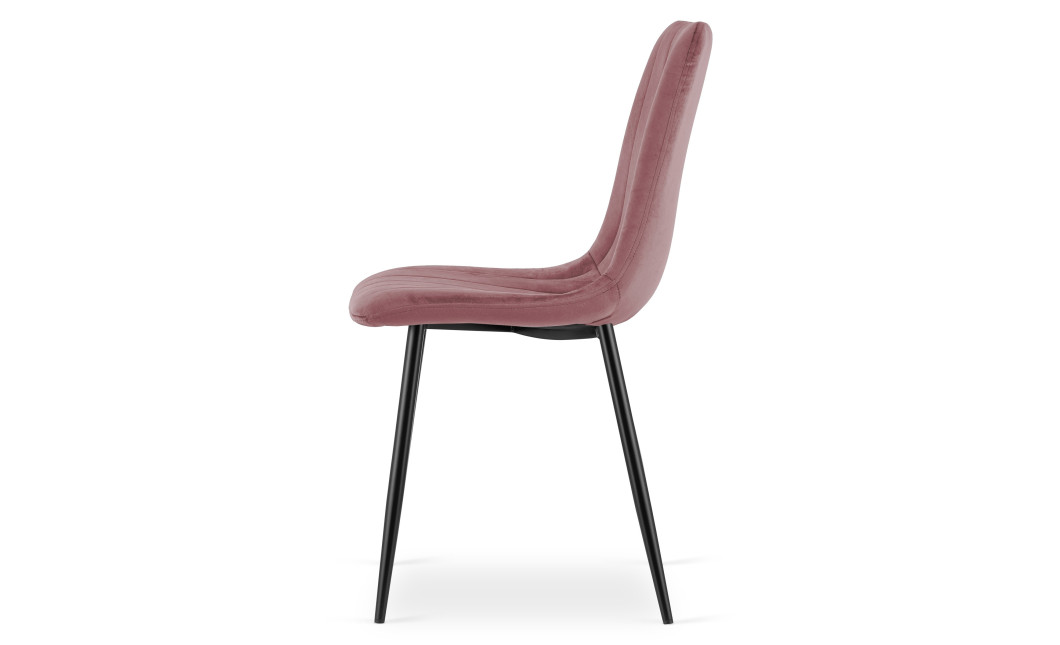 Stuhl LAVA Samt Rosa/Schwarze Beine (10040801)