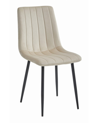 Stuhl LAVA Samt Hellbeige/Schwarze Beine (10038681)