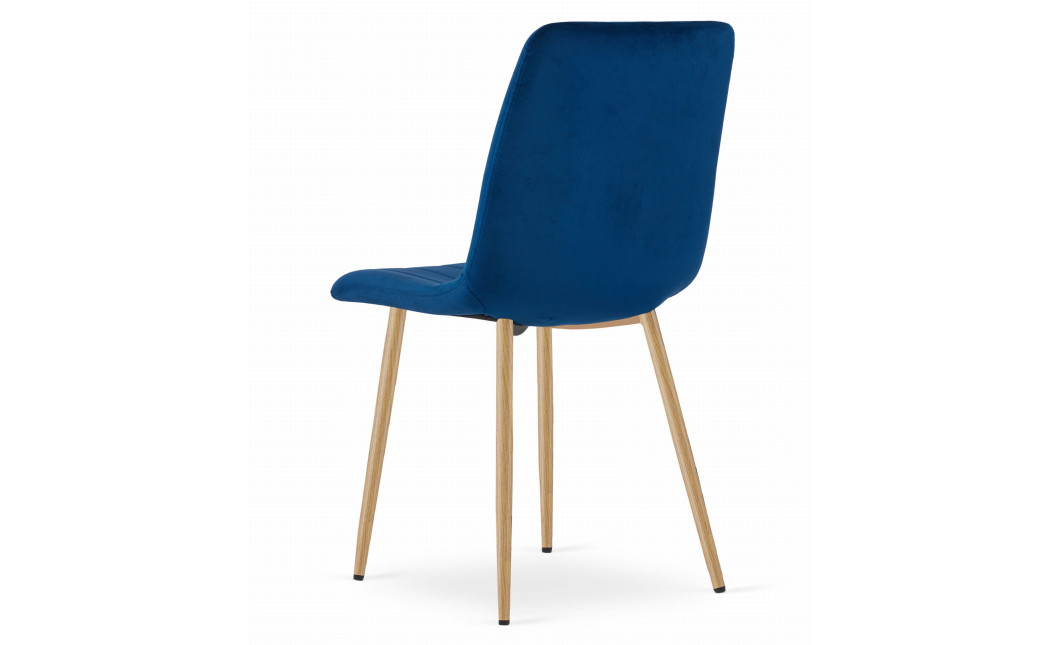 Stuhl LAVA Samt Dunkelblau/Holzfarbe (10039171)