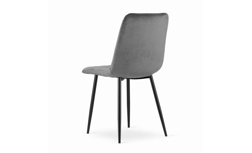 Stuhl LAVA Samt Dunkelgrau/Schwarze Beine (10034601)