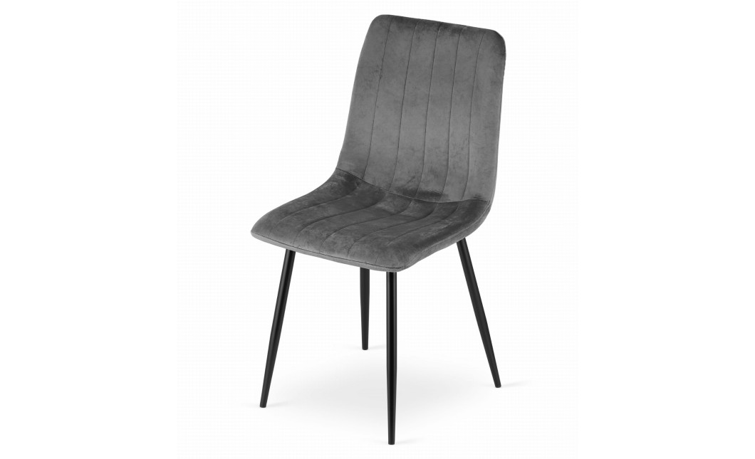 Stuhl LAVA Samt Dunkelgrau/Schwarze Beine (10034601)