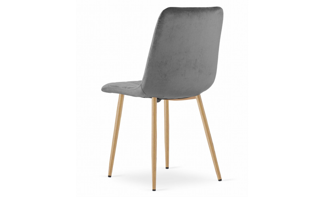 Stuhl LAVA Samt Dunkelgrau/Holzfarbe (10039141)